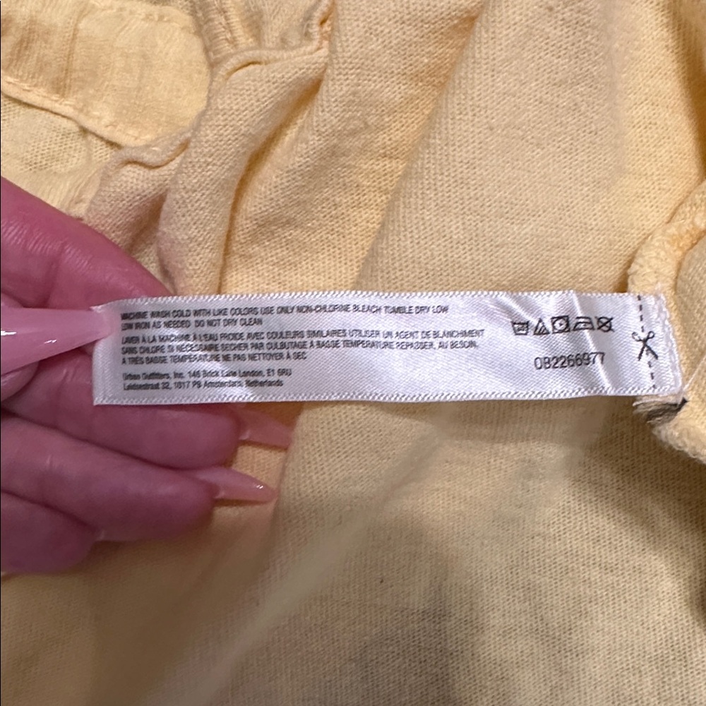 Free People Allegra Banana Yellow Halter Tie Front Flowy Top, Medium - Picture 13 of 13